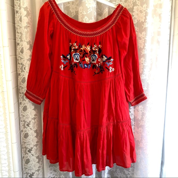 FREE PEOPLE * NWT Sunbeam Embroidered Mini Dress - Picture 2 of 5